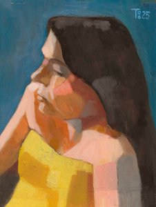 Nachdenkliches Frauenprofil