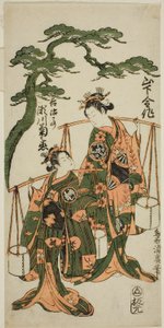 Die Schauspieler Yamashita Kinsaku II und Segawa Kikunojo II von Torii Kiyohiro