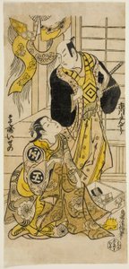 Die Schauspieler Ichikawa Danjuro II und Sodesaki Iseno I von Torii Kiyomasu II