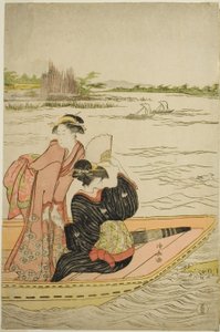 Eine Fähre auf dem Sumida-Fluss