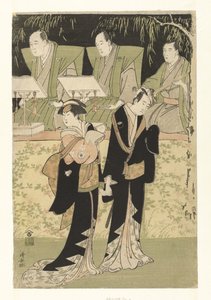 Schauspieler Sawamura Sojuro III und Iwai Hanshiro IV als Jihei und Koharu