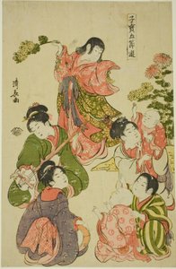 Chrysanthemenfest, aus der Serie "Kostbare Kinderspiele der fünf Feste (Kodakara gosetsu asobi)" von Torii Kiyonaga