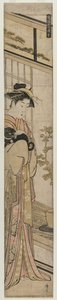 Kurtisane mit einem Hund aus der Serie Beliebte Darstellungen, 1783 von Torii Kiyonaga