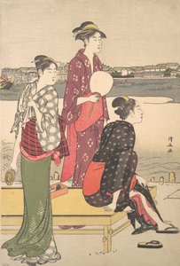 Abend am Ufer des Sumida-Flusses von Torii Kiyonaga