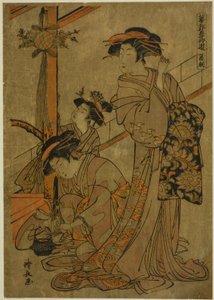 Morgen der Iris, aus der Serie "Fünf Feste in den Vergnügungsvierteln" von Torii Kiyonaga