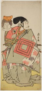 Der Schauspieler Ichikawa Danjuro V als Minamoto no Yoshiie, im Stück "Date Nishiki Tsui no Yumitori," aufgeführt im Morita Theater im elften Monat, 1778 (?)