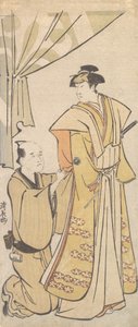 Der Schauspieler Nakamura Riko I mit einem Begleiter, ca. 1784