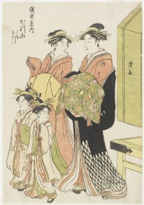 Die Kurtisane Katsuyama vom Echizenya-Haus, spätes 18. - frühes 19. Jahrhundert von Torii Kiyonaga