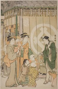Das Echigoya am Neujahrstag von Torii Kiyonaga