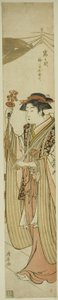 Die Schrein-Maid Osute vom Tomigaoka-Schrein von Torii Kiyonaga