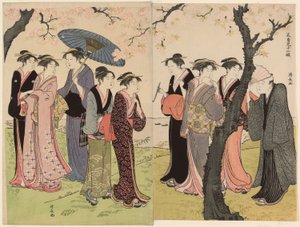 Der dritte Monat, aus der Serie "Zwölf Monate im Süden" von Torii Kiyonaga