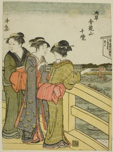 Blick von der Azuma-Brücke, aus der Serie "Zehn Bezirke des Kinryuzan-Tempels in Asakusa (Asakusa Kinruzan jikkei)"