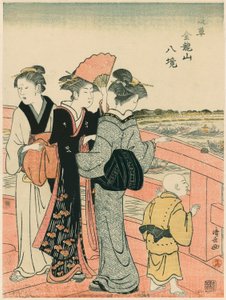 Beobachtung des Wasserfestivals von der Azuma-Brücke, aus der Serie "Acht Bezirke des Kinryuzan-Tempels in Asakusa (Asakusa Kinruzan hakkei)"