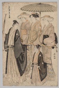 Frau von Yoshiwara und Begleiter, 1752-1815 von Torii Kiyonaga