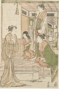 Yoshitsune bringt Joruri hime eine Serenade