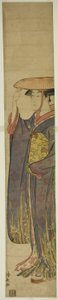 Junge Frau mit Hut von Torii Kiyonaga