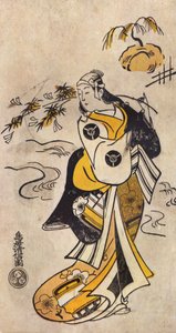 Junge japanische Frau im Kimono von Torii Kiyonobu I
