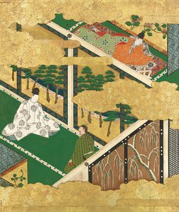 Die Eiche Kashiwagi, spätes 16. bis frühes 17. Jahrhundert von Tosa Mitsuyoshi