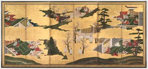Szenen aus der Geschichte von Genji, späte 1700er Jahre