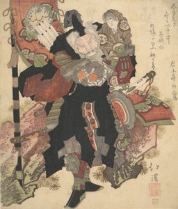 Chinesischer Krieger, der ein Kind auf seinen Schultern trägt, ca. 1825