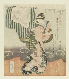 Frau mit Sake-Tasse