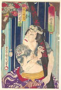 Imaginäres Porträt, Shuihuzhuan der Bühne: Tōryūdai - Schauspieler, Ichikawa Danjūrō als Sanjō von Toyohara Kunichika