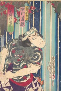 Imaginäres Porträt, Shuihuzhuan der Bühne: Toryudai Mitate Suikoden Torodai - Schauspieler Nakam, 1875
