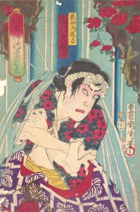 Imaginäres Porträt, Shuihuzhuan der Bühne: Toryudai Mitate Suikoden Torodai - Schauspieler Ichik..., 1875 von Toyohara Kunichika