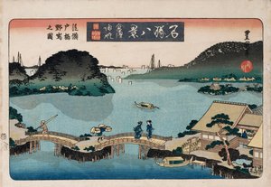 Dämmerung, Atami, aus der Serie Acht Ansichten berühmter Orte von Toyokuni II