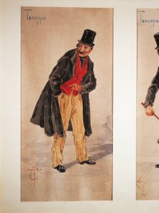 Charakter von Tecoppa, geschaffen vom Mailänder Schauspieler Edoardo Ferravilla im Jahr 1874, Aquarell von Tranquillo Cremona von Tranquillo Cremona