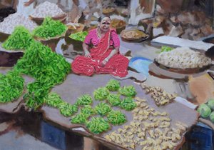 Verkauf von Chilis und Ingwer (Thane, Mumbai)