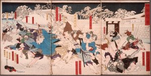 Gefallene Blüten im Schnee von Tsukioka Yoshitoshi