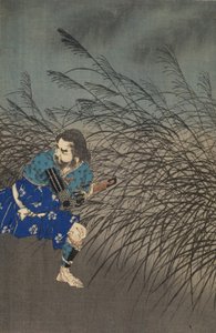 Fujiwara no Yasumasa spielt Flöte im Mondlicht