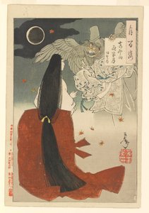 Berg Yoshino Mitternachtsmond - Iga no Tsubone : # 15 von Einhundert Aspekten des Mondes von Tsukioka Yoshitoshi