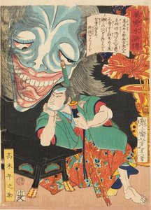 Takagi Umanosuke mit einem Geist, 1866