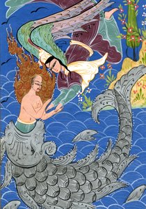 Jona und der große Fisch (Aquarell auf Papier)