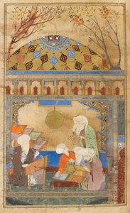 Nasireddins Observatorium in Meraga. Nasireddin Tusi und die vier Männer, die das Observatorium errichteten.