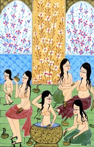 Ansicht in einem Frauen-Hamam von Turkish School