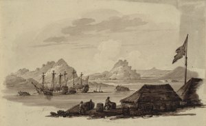 Britische Kanonenboote und Tanka-Eierboote in Whampoa, Kanton, ein Tiefwasserankerplatz an der chinesischen Küste