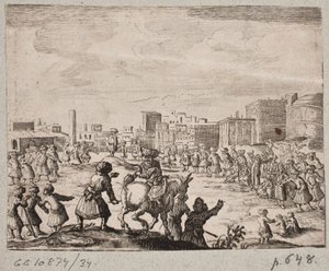 Orientalen vor einer Stadt