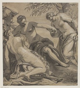 Die drei Grazien und Merkur, nach dem Gemälde im Anticollegio, Palazzo Ducale, Venedig von Ubekendt Ubekendt