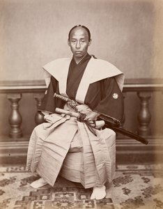 Samurai (Harada Kiichi), Nagasaki, Japan, ca. 1870 (Albumindruck) von Ueno Hikoma