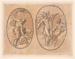 Marsyas findet Minervas Panflöte von Ugo da Carpi (possibly)