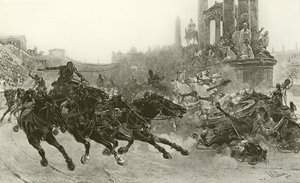 Rom unter Trajan - Ein Wagenrennen (Gravur)