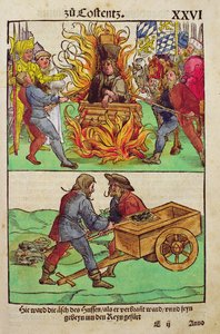 Die Hinrichtung von Jan Hus oder einem seiner Priester beim Konzil von Konstanz, aus 