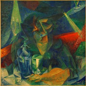 Frau im Café (Zerlegung der Figur einer Frau am Tisch)