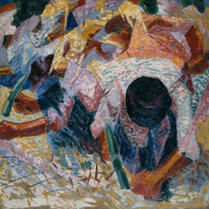 Die Straßenpflasterer, 1914 von Umberto Boccioni