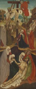Altartafel mit Leidensstationen und Kreuzigung Christi von Unbekannt (Oberbayerischer Meister, Ende 15. Jh., Werkstatt Jan Polak)
