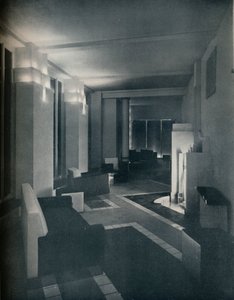 Innenraum der 1930er Jahre mit zeitgenössischer Beleuchtung, 1930
