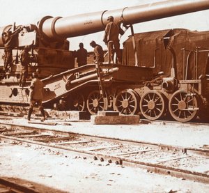 370 Eisenbahngeschütz namens Louise, Mailly, Nordfrankreich, um 1914-1918 von Unbekannt